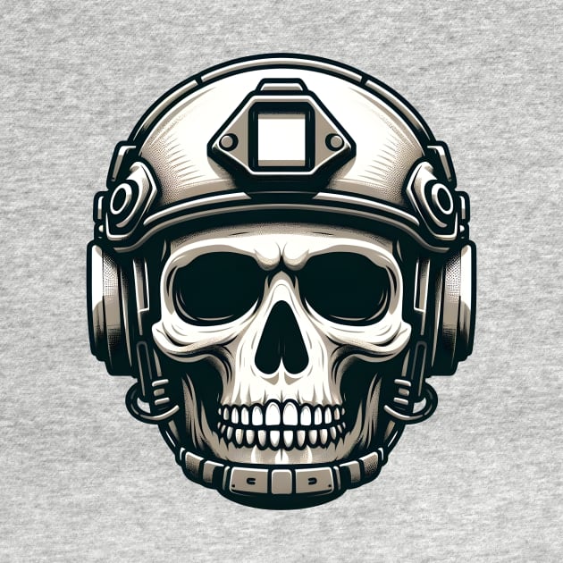 Tactical Skull Dominance Tee: Where Strength Meets Edgy Elegance by Rawlifegraphic